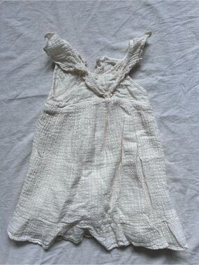 Zara Cream Textured Girls Casual Dress